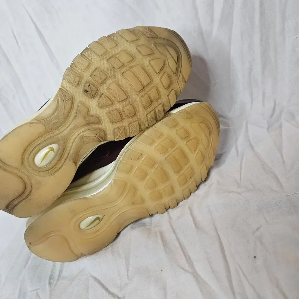 Nike Air Max 97 White Maroon Sneaker Shoes Women's Size 8